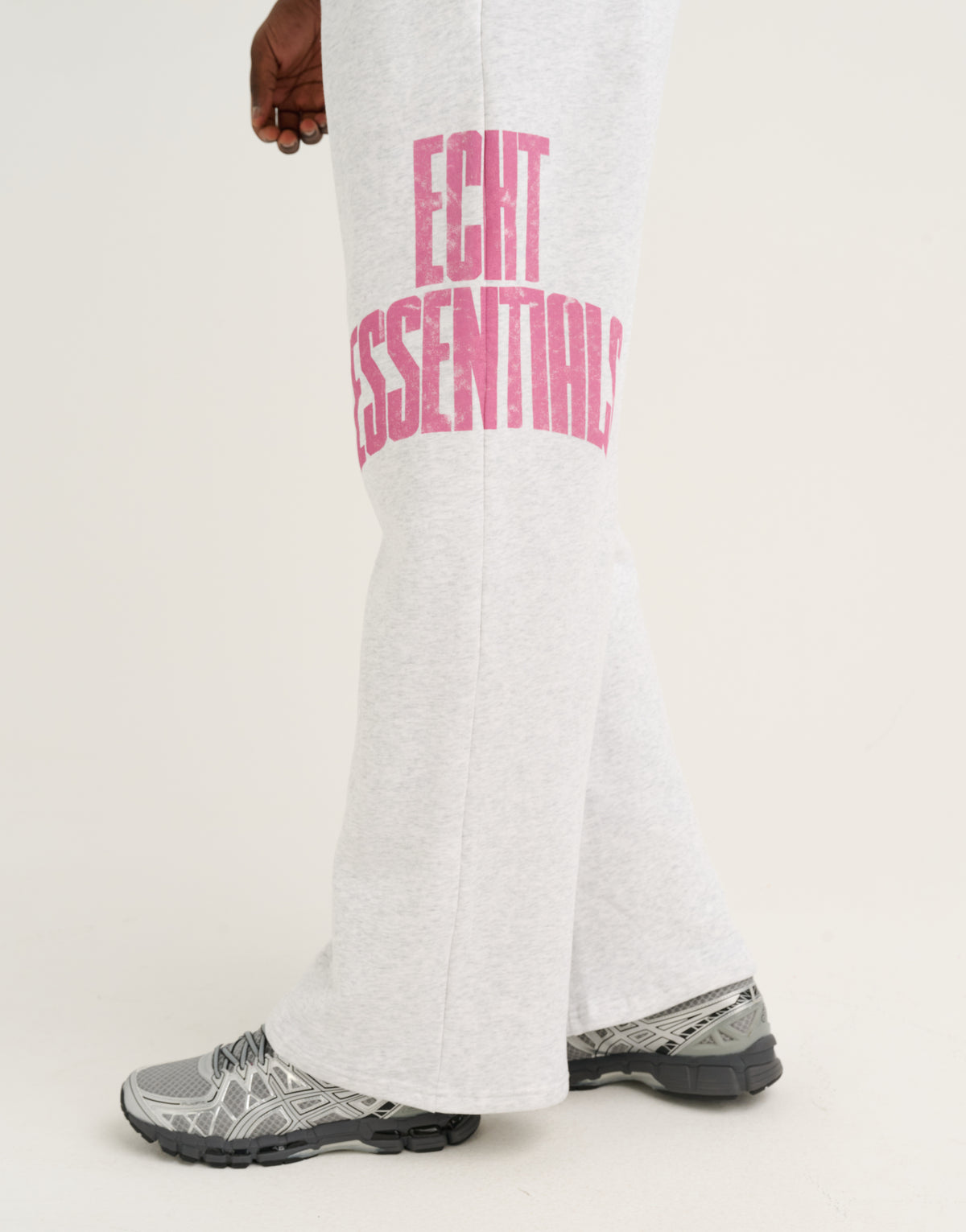 College Combed Fleece Wide Leg Sweatpant - Grey Marle