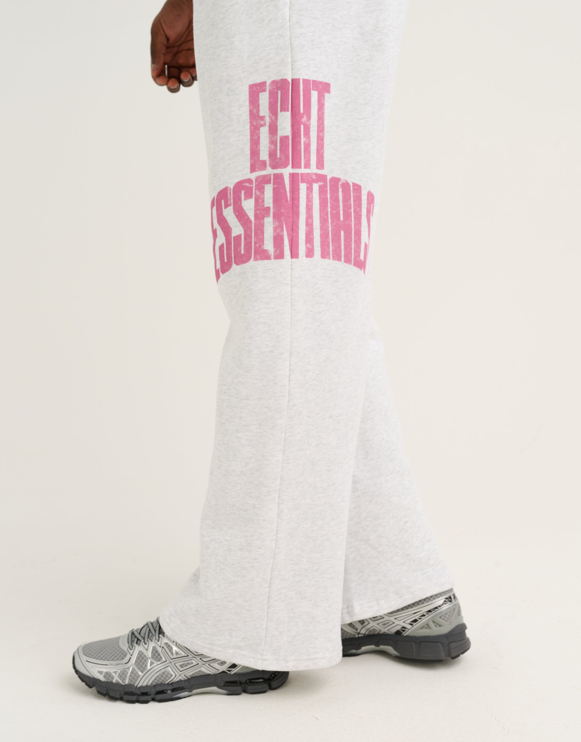 College Combed Fleece Wide Leg Sweatpant - Grey Marle