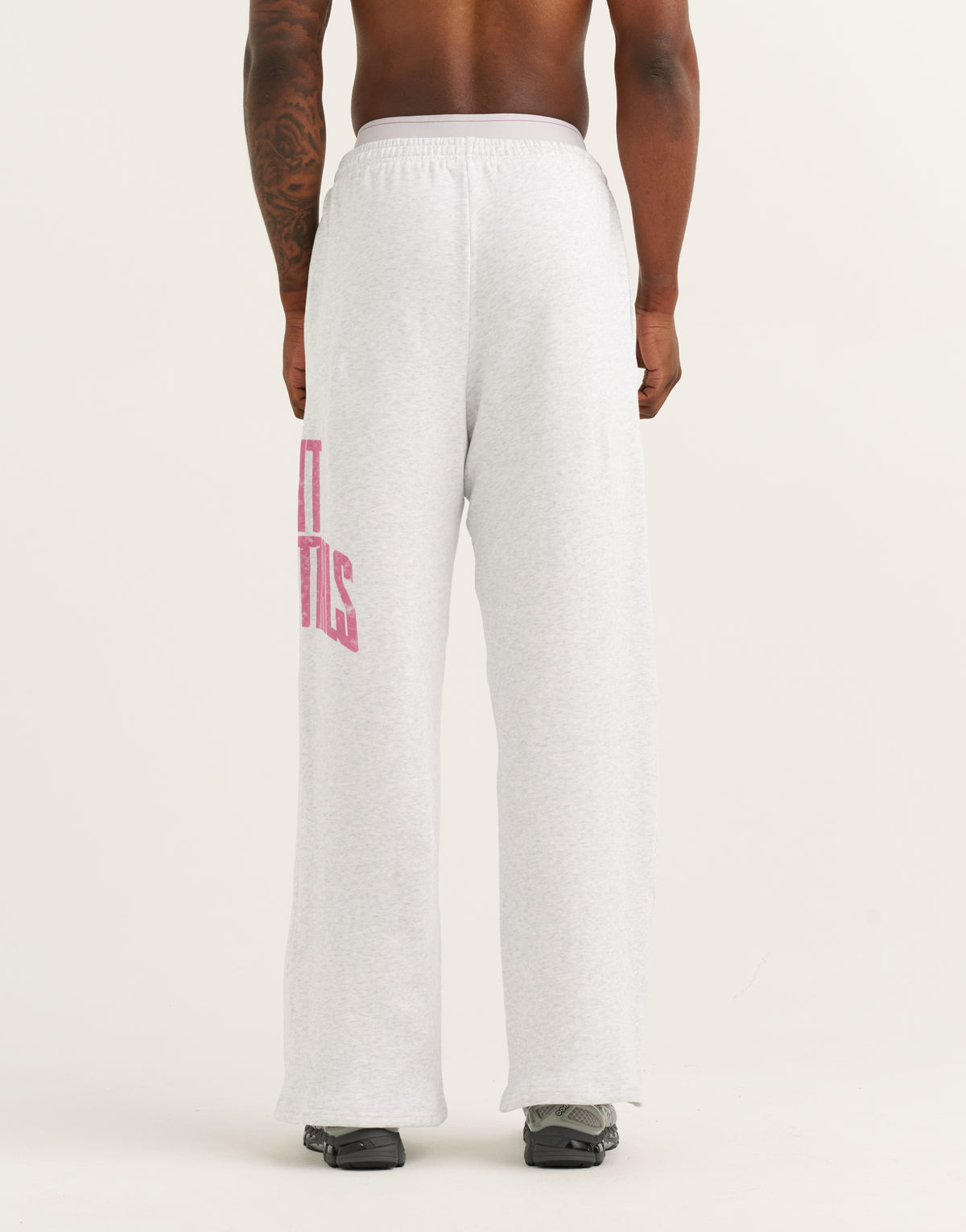 College Combed Fleece Wide Leg Sweatpant - Grey Marle
