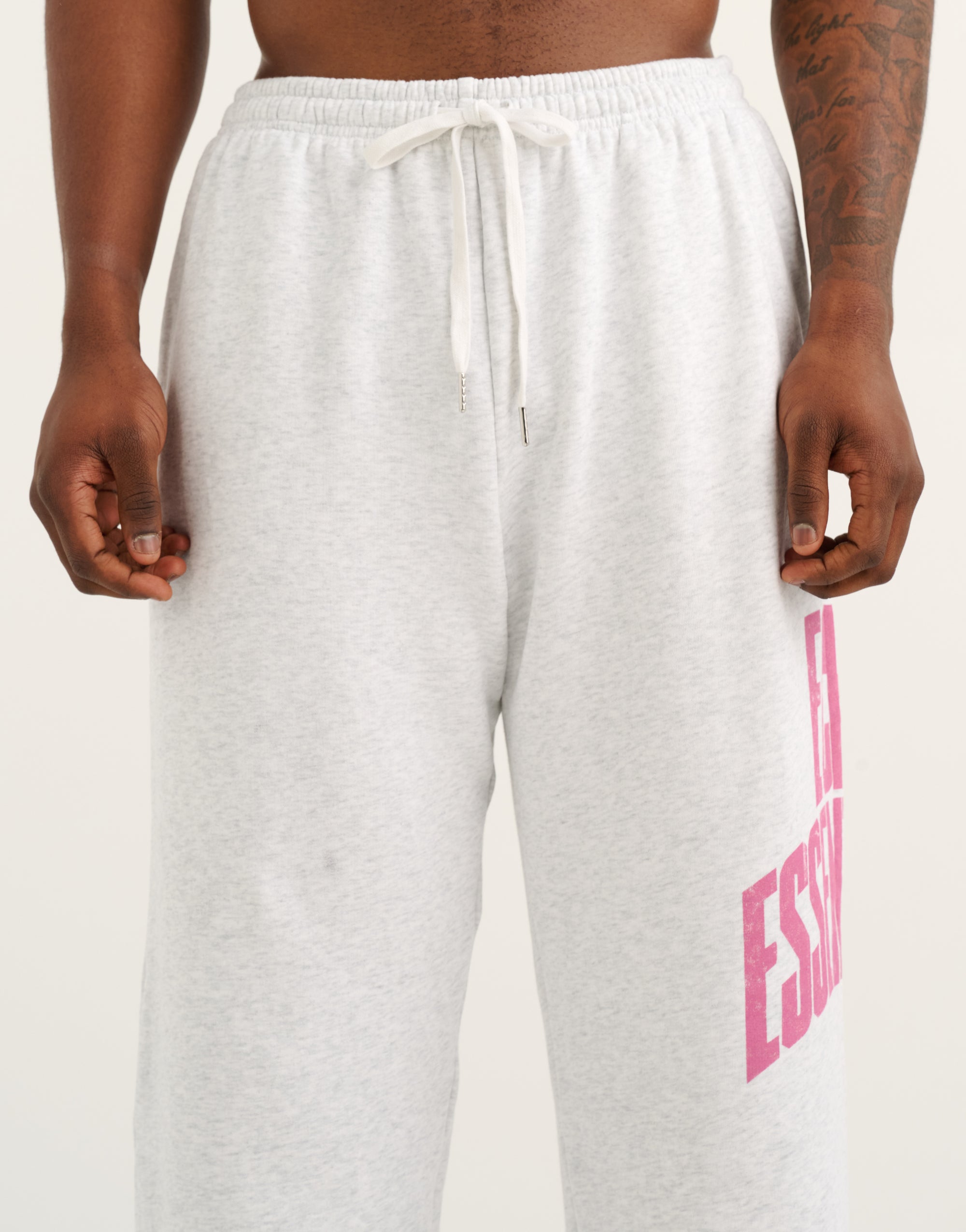 College Combed Fleece Wide Leg Sweatpant - Grey Marle