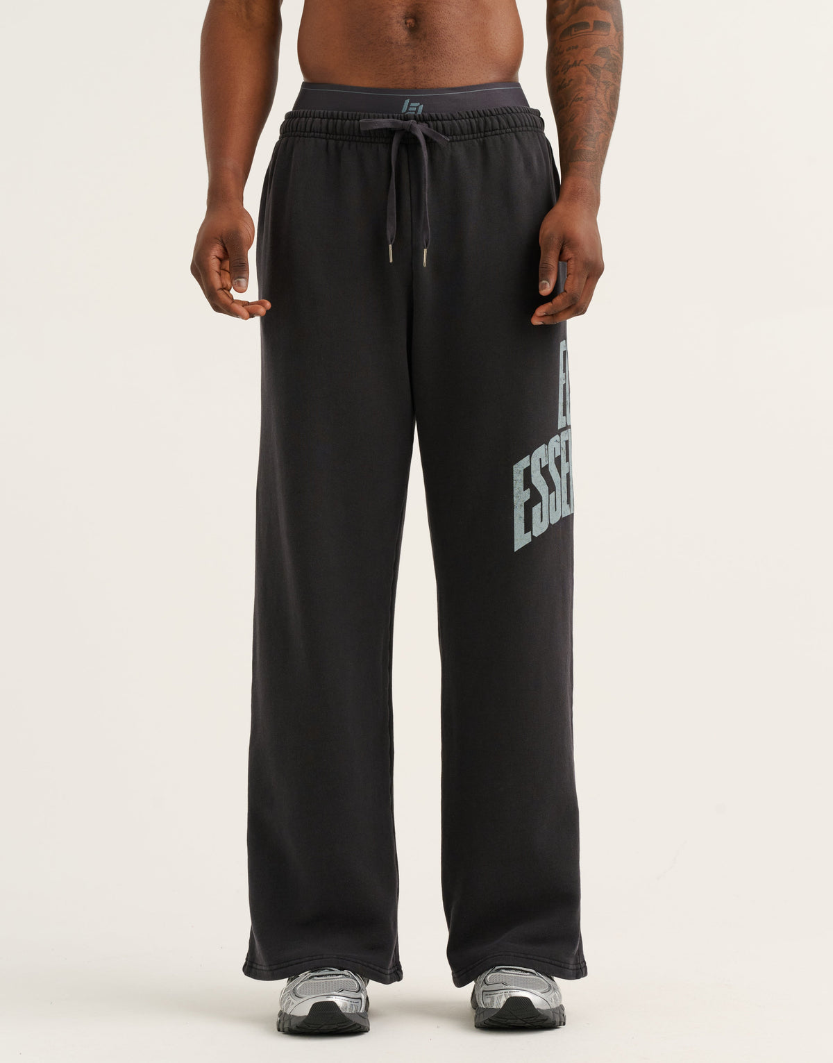 College Combed Fleece Wide Leg Sweatpant - Phantom Black