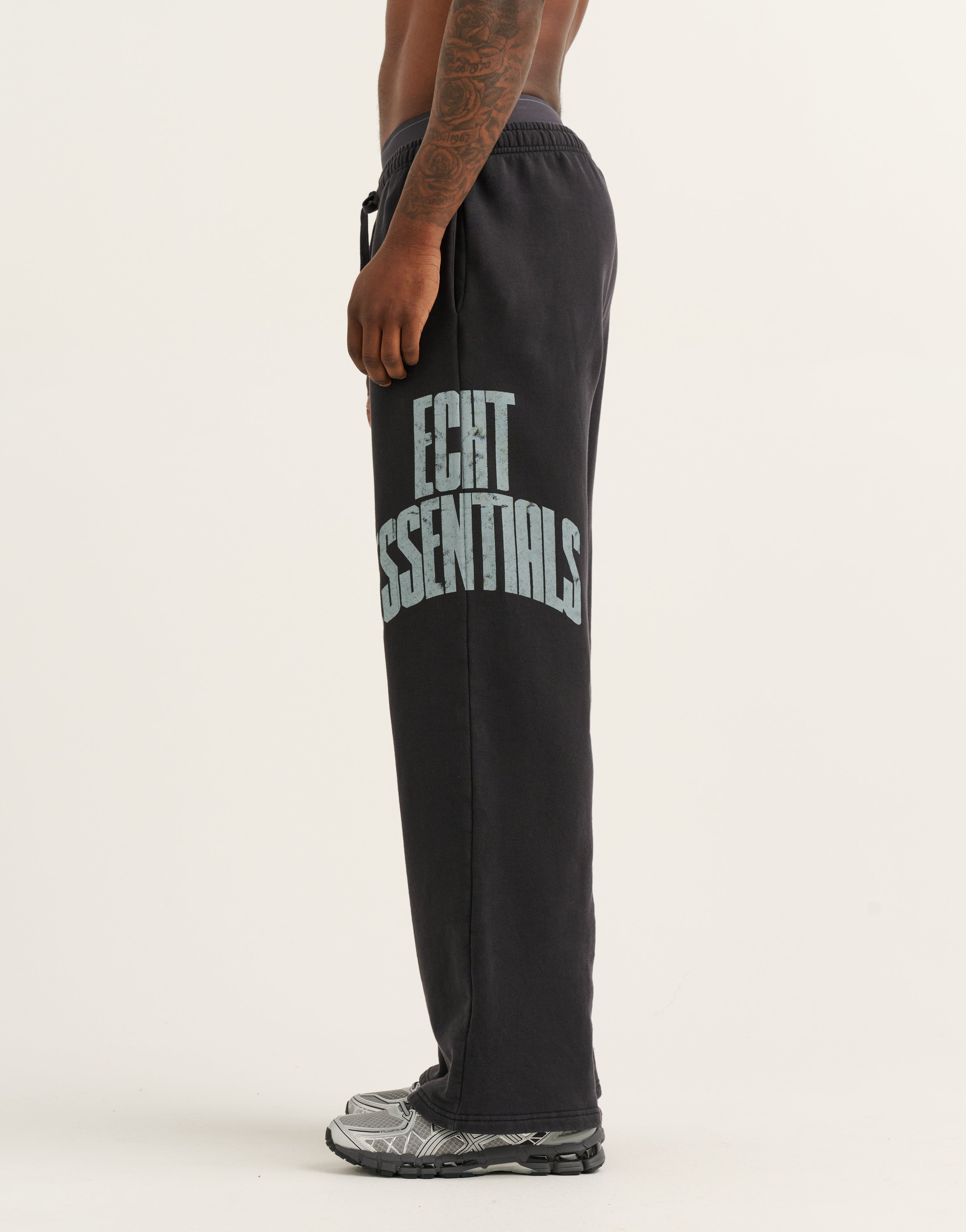 College Combed Fleece Wide Leg Sweatpant - Phantom Black