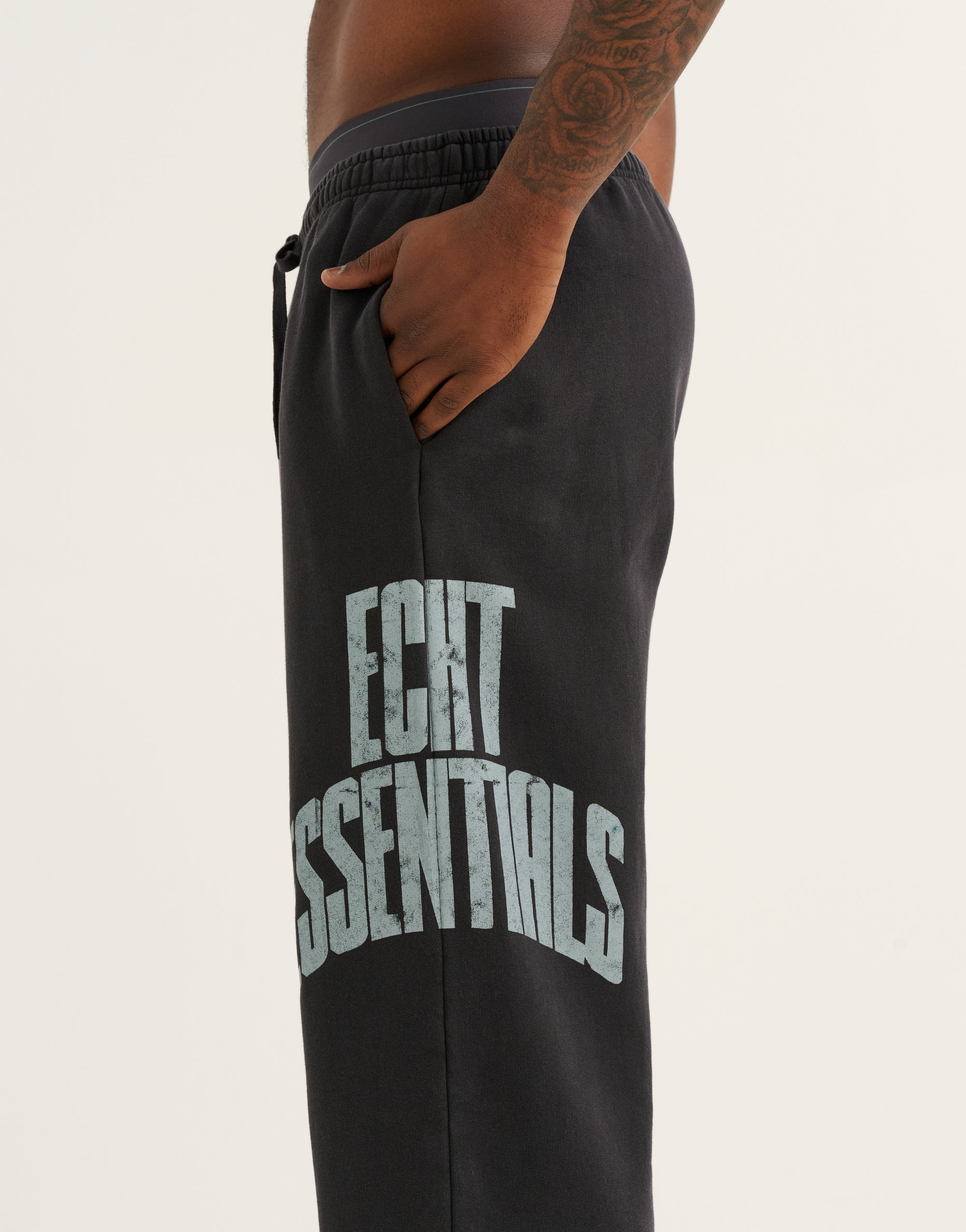 College Combed Fleece Wide Leg Sweatpant - Phantom Black