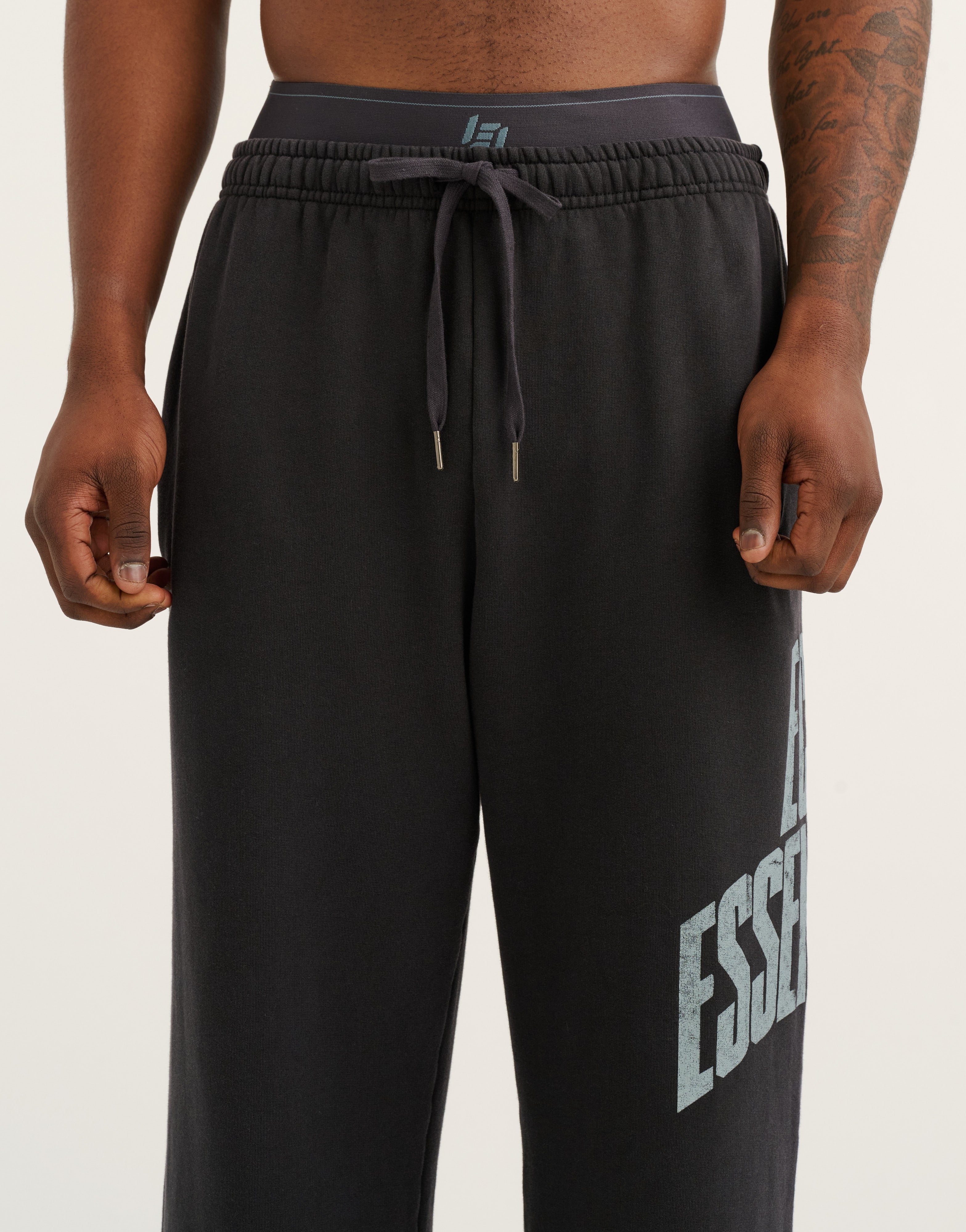 College Combed Fleece Wide Leg Sweatpant - Phantom Black