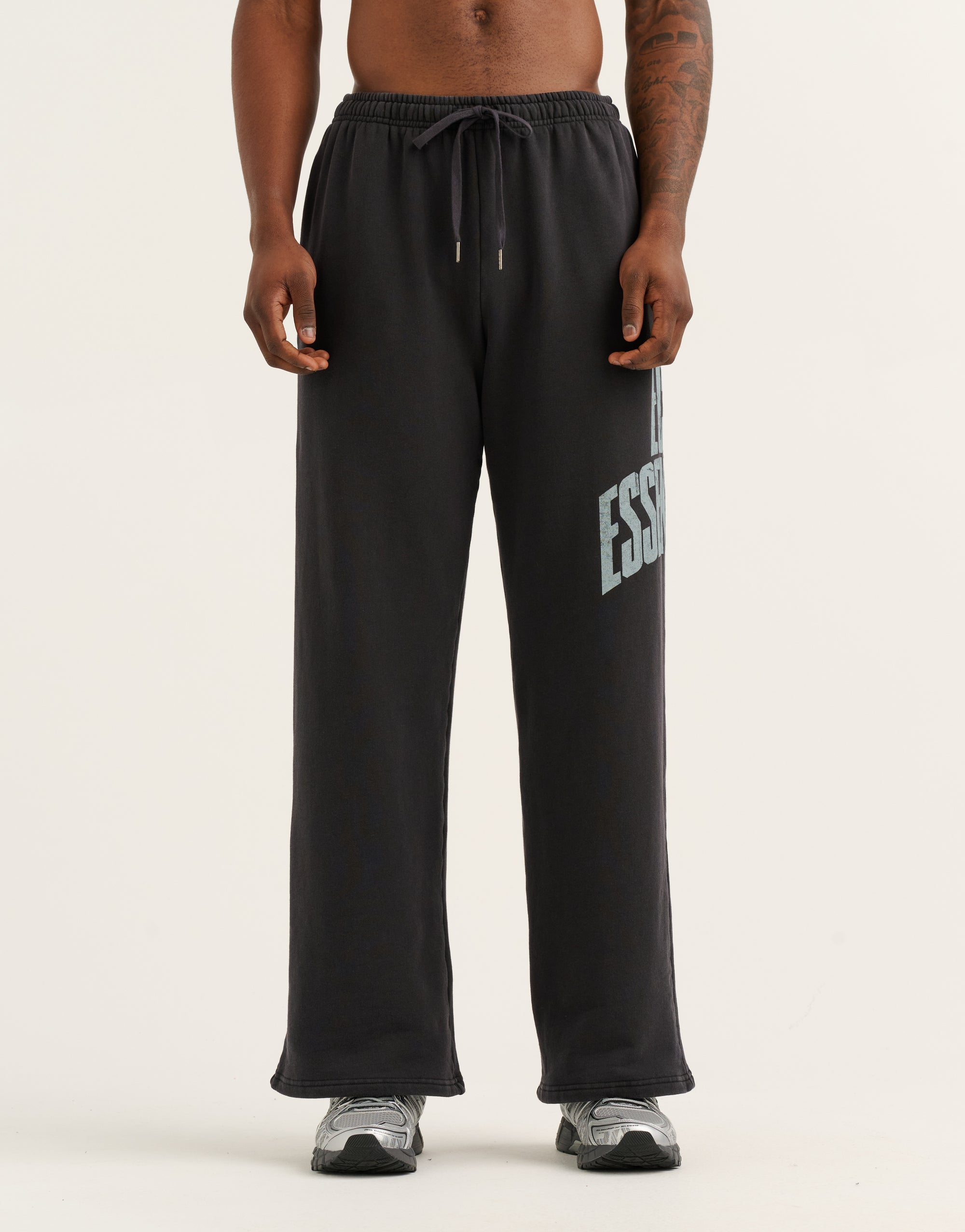 College Combed Fleece Wide Leg Sweatpant - Phantom Black