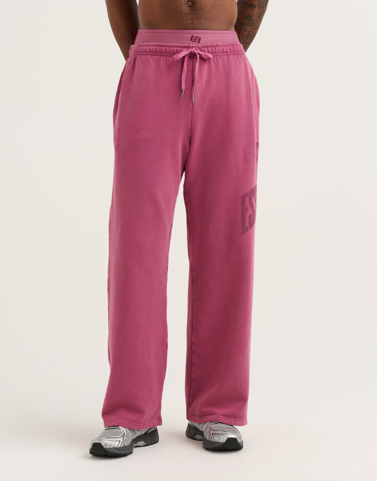 College Combed Fleece Wide Leg Sweatpant - Plum