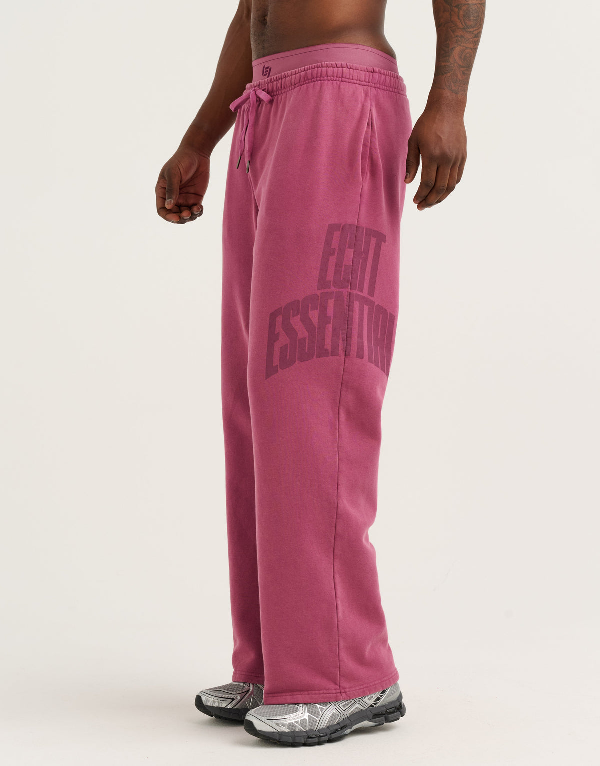 College Combed Fleece Wide Leg Sweatpant - Plum