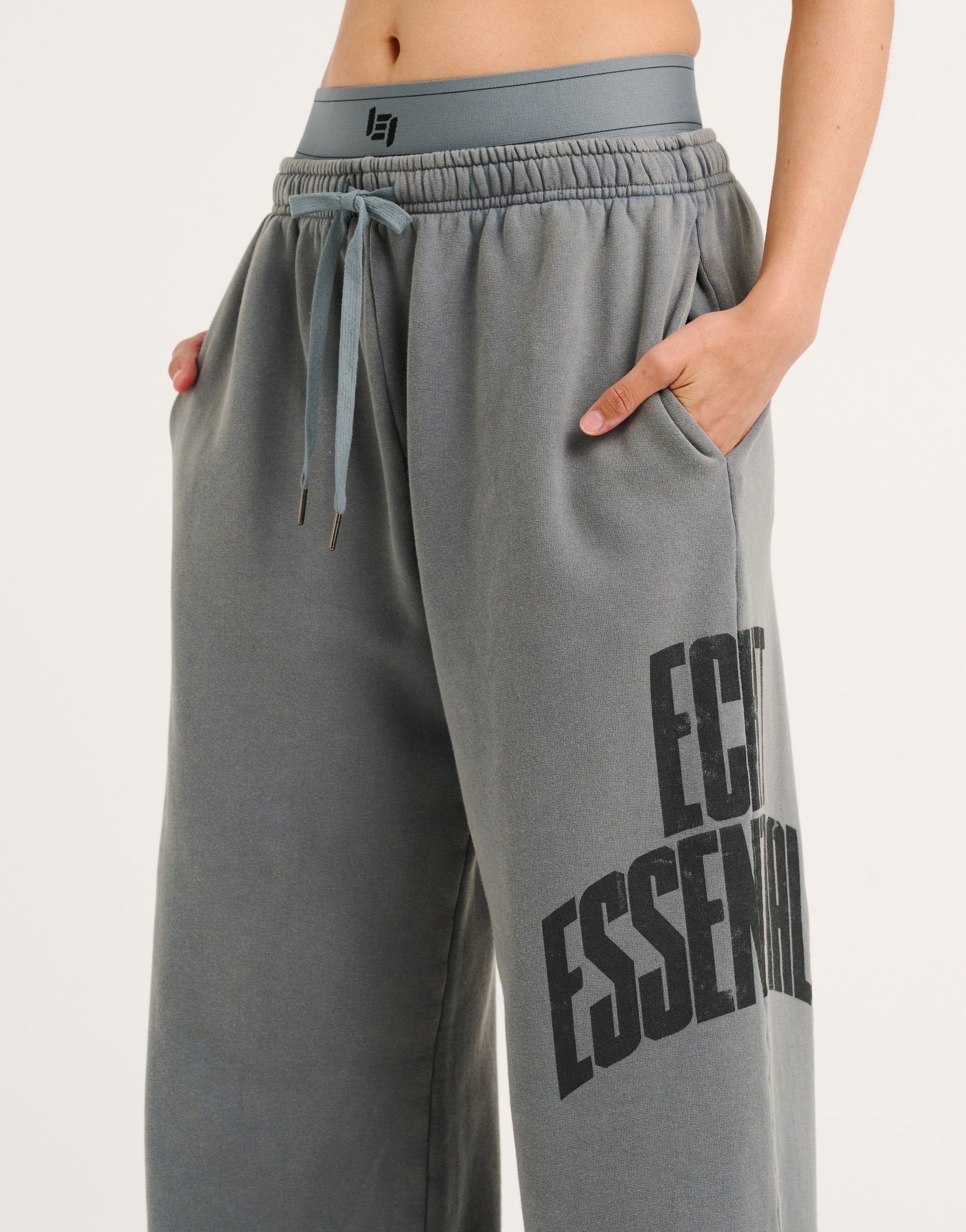 College Combed Fleece Wide Leg Sweatpant - Storm Grey