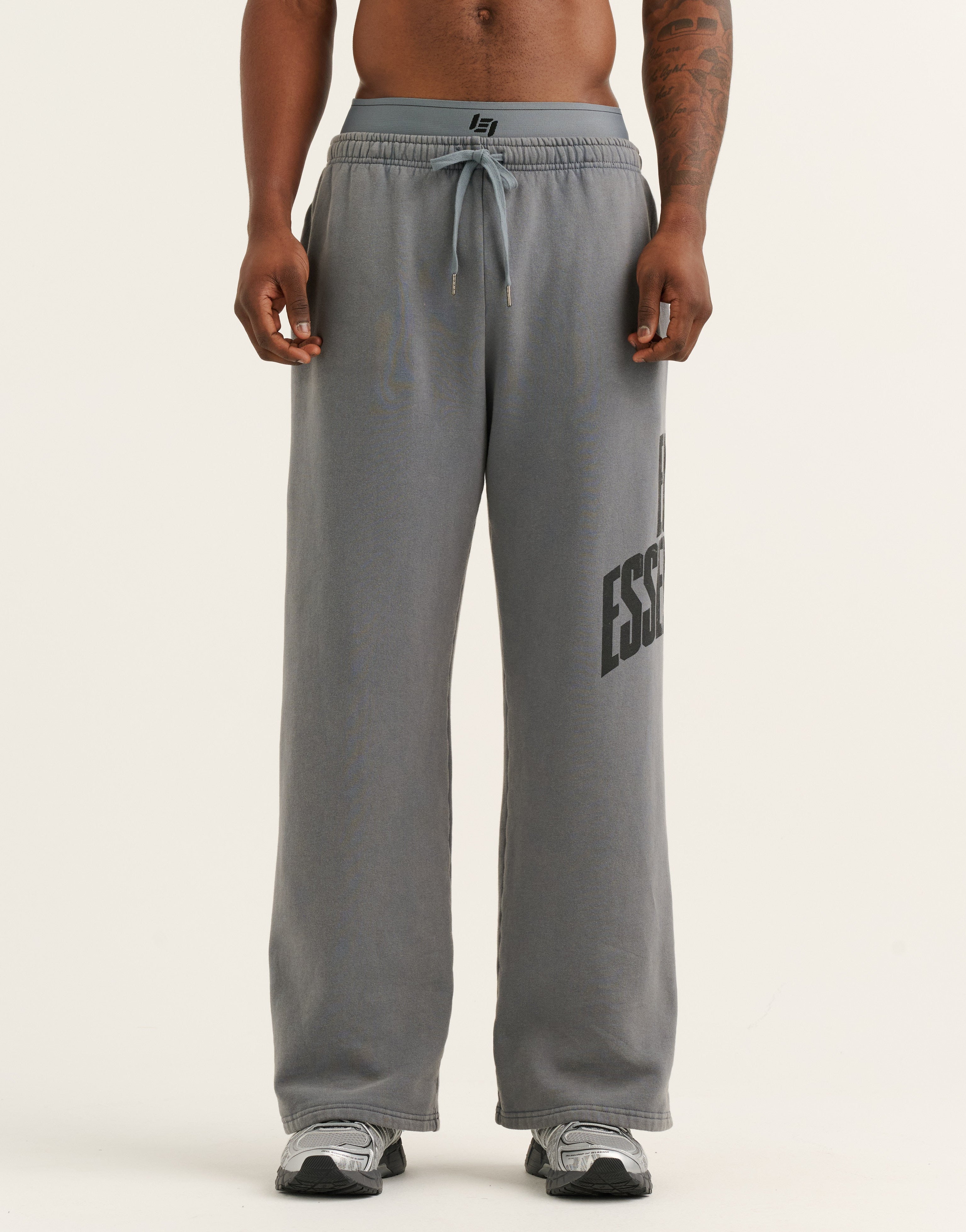 College Combed Fleece Wide Leg Sweatpant - Storm Grey