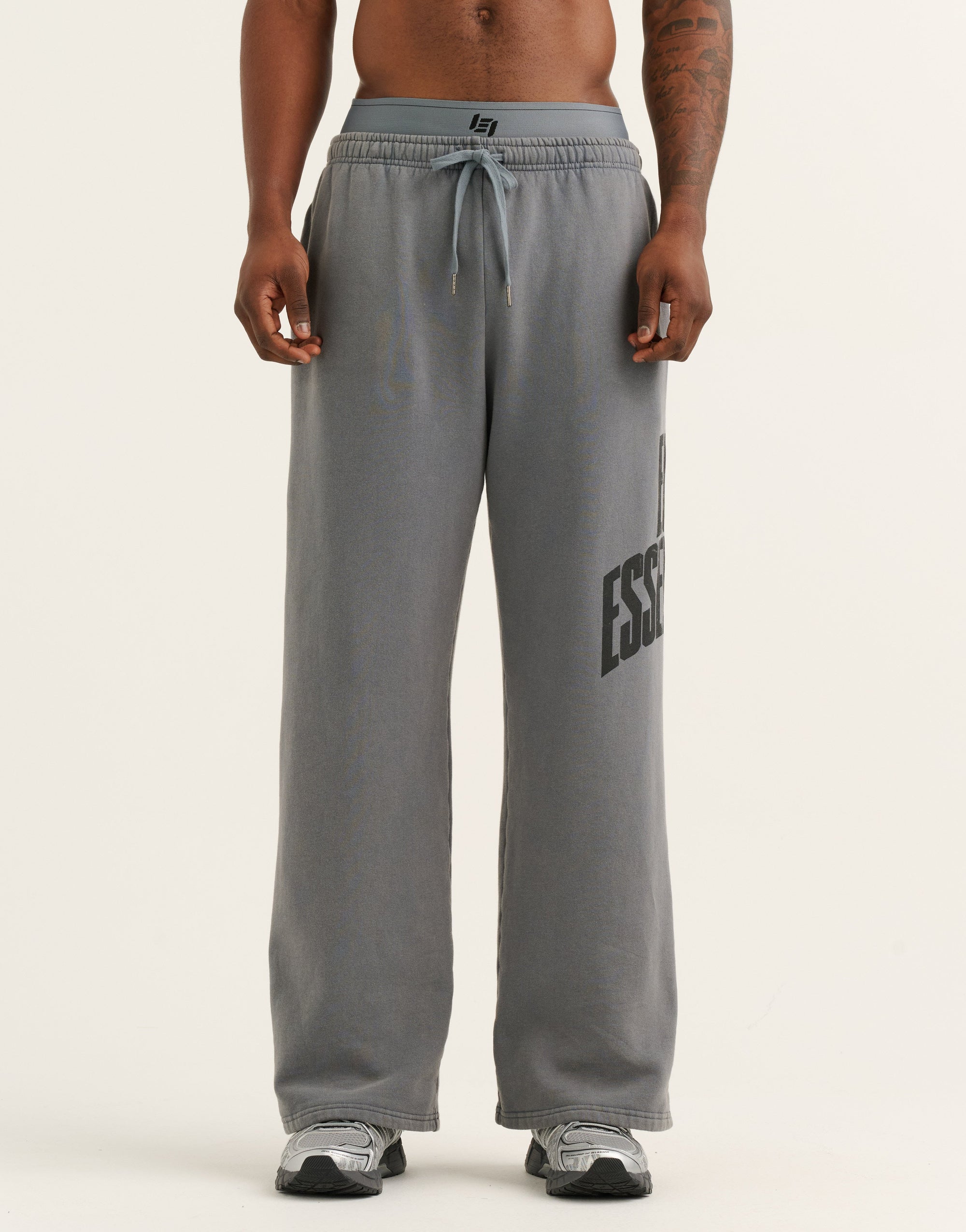 College Combed Fleece Wide Leg Sweatpant - Storm Grey