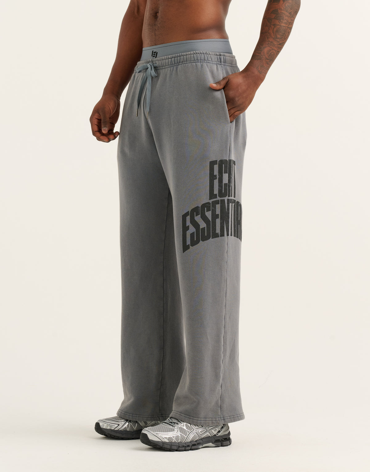 College Combed Fleece Wide Leg Sweatpant - Storm Grey