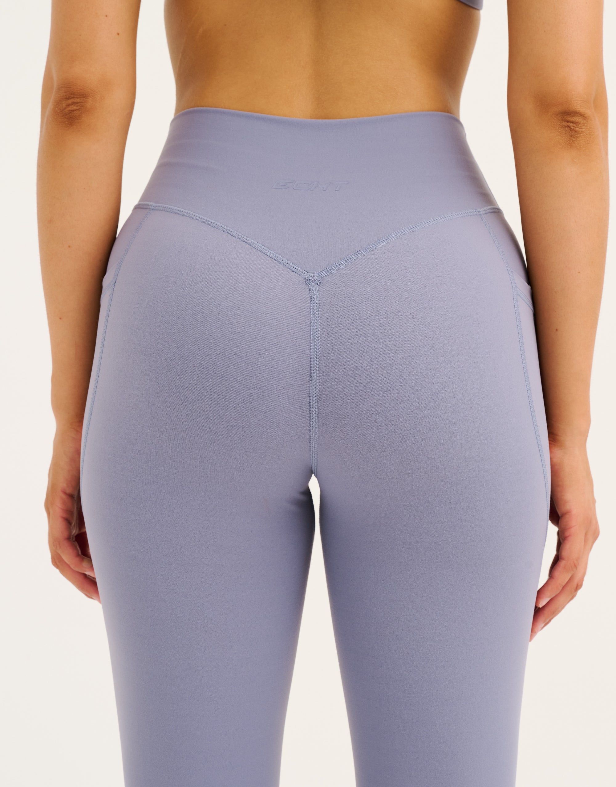 Flare Lycra Pocket Leggings - Washed Blue