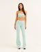 Lycra Invisible Scrunch Pocket Flare Leggings - Mint