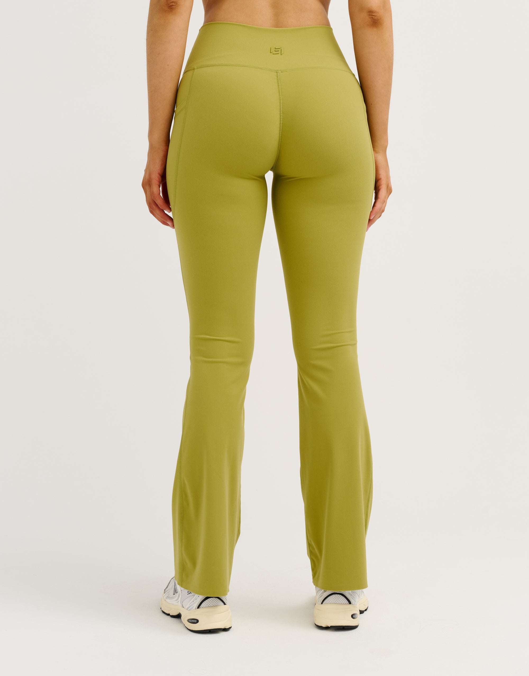 Lycra Invisible Scrunch Pocket Flare Leggings - Olive