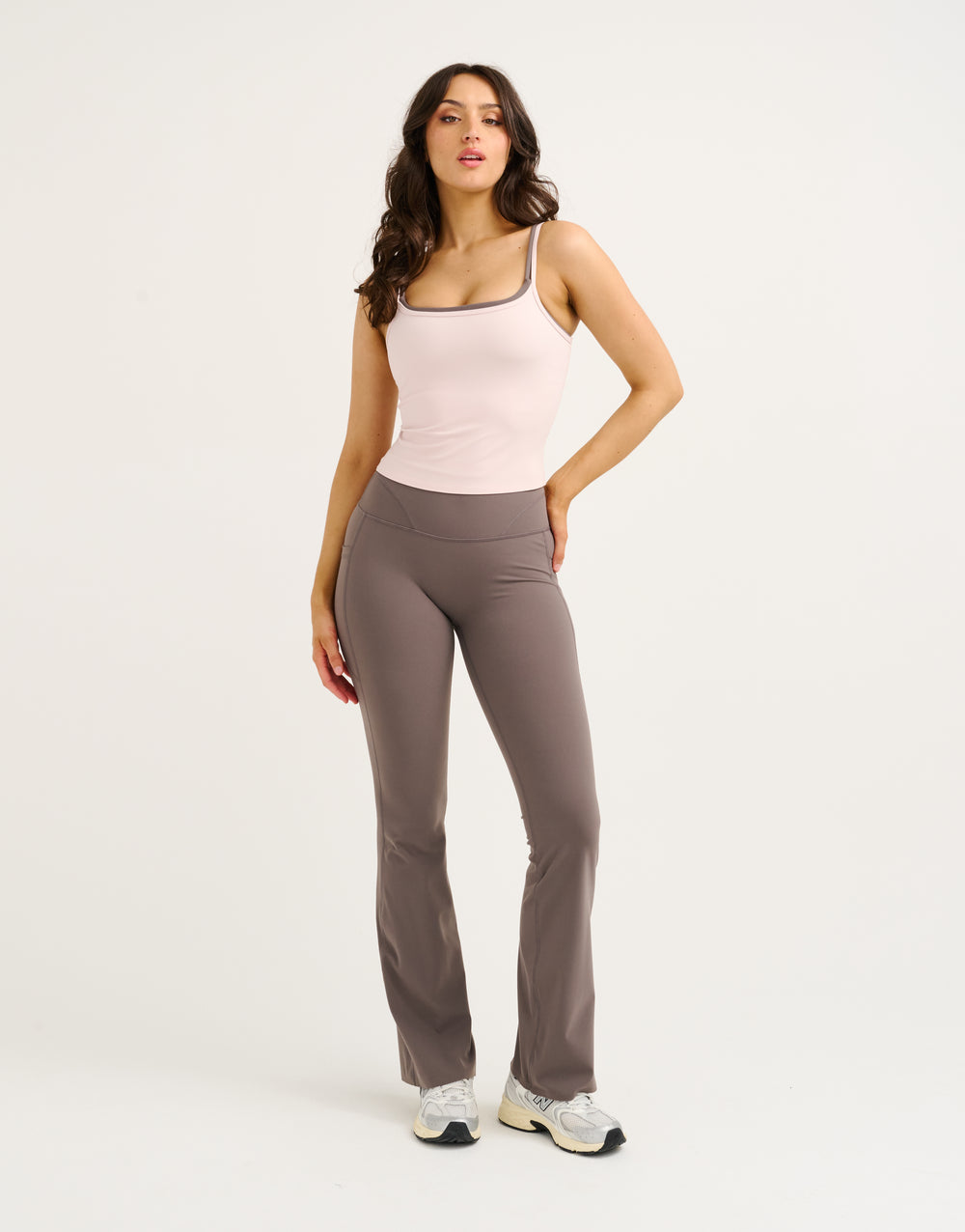 Lycra Invisible Scrunch Pocket Flare Leggings - Slate Grey