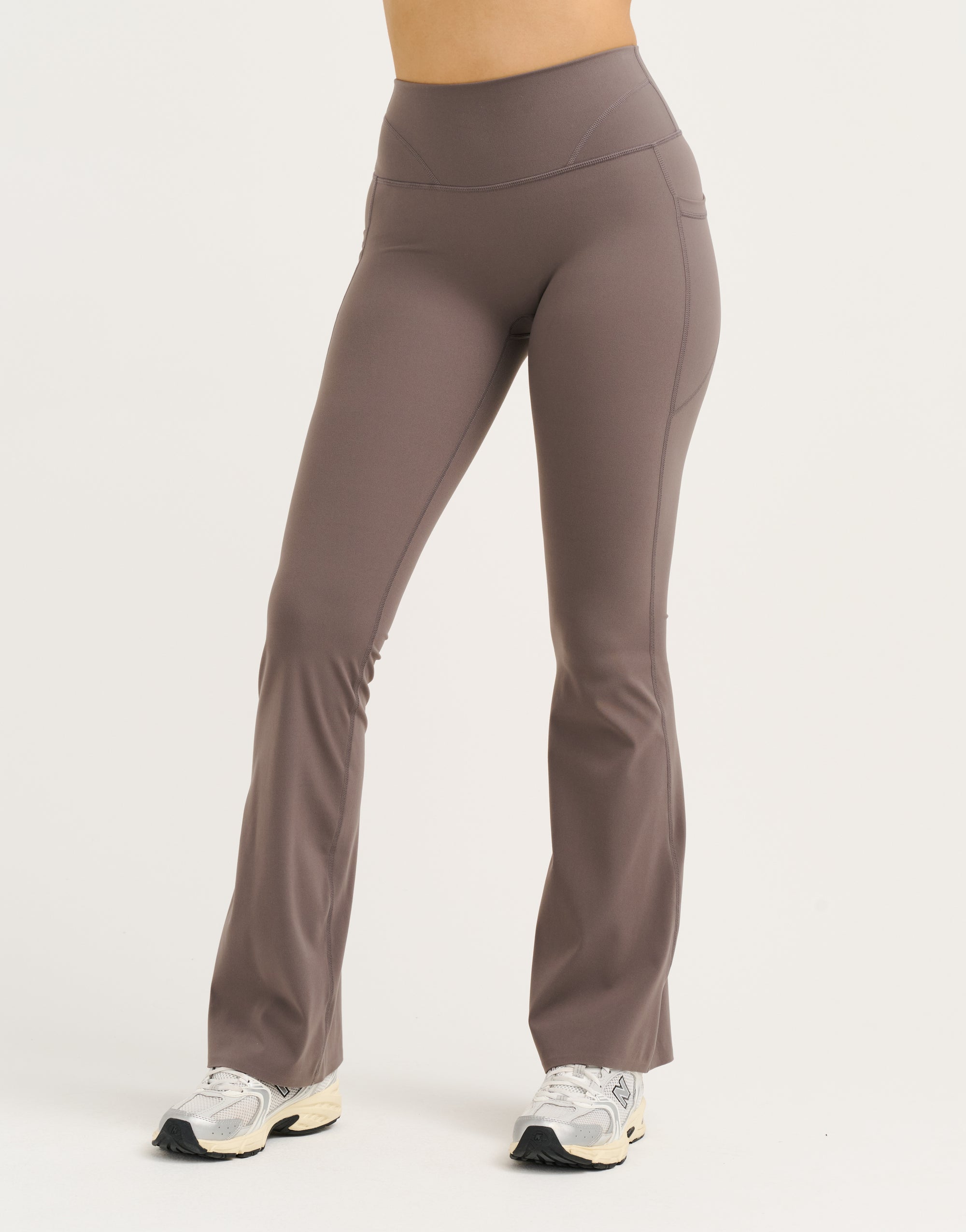 Lycra Invisible Scrunch Pocket Flare Leggings - Slate Grey