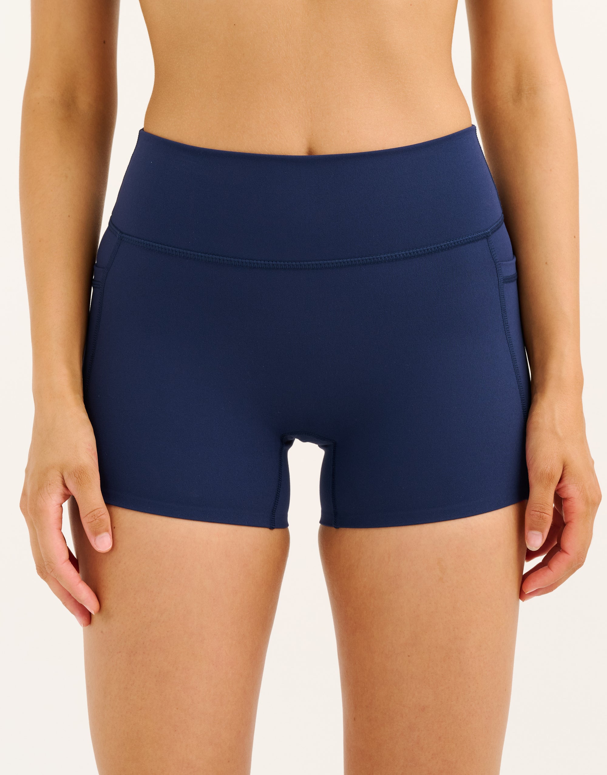 Lycra Invisible Scrunch Pocket Shorts - Navy