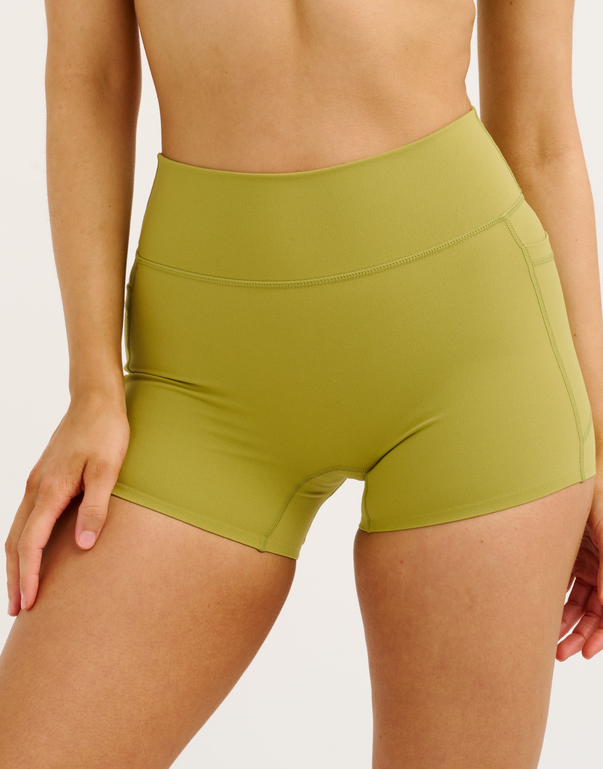 Lycra Invisible Scrunch Pocket Shorts - Olive