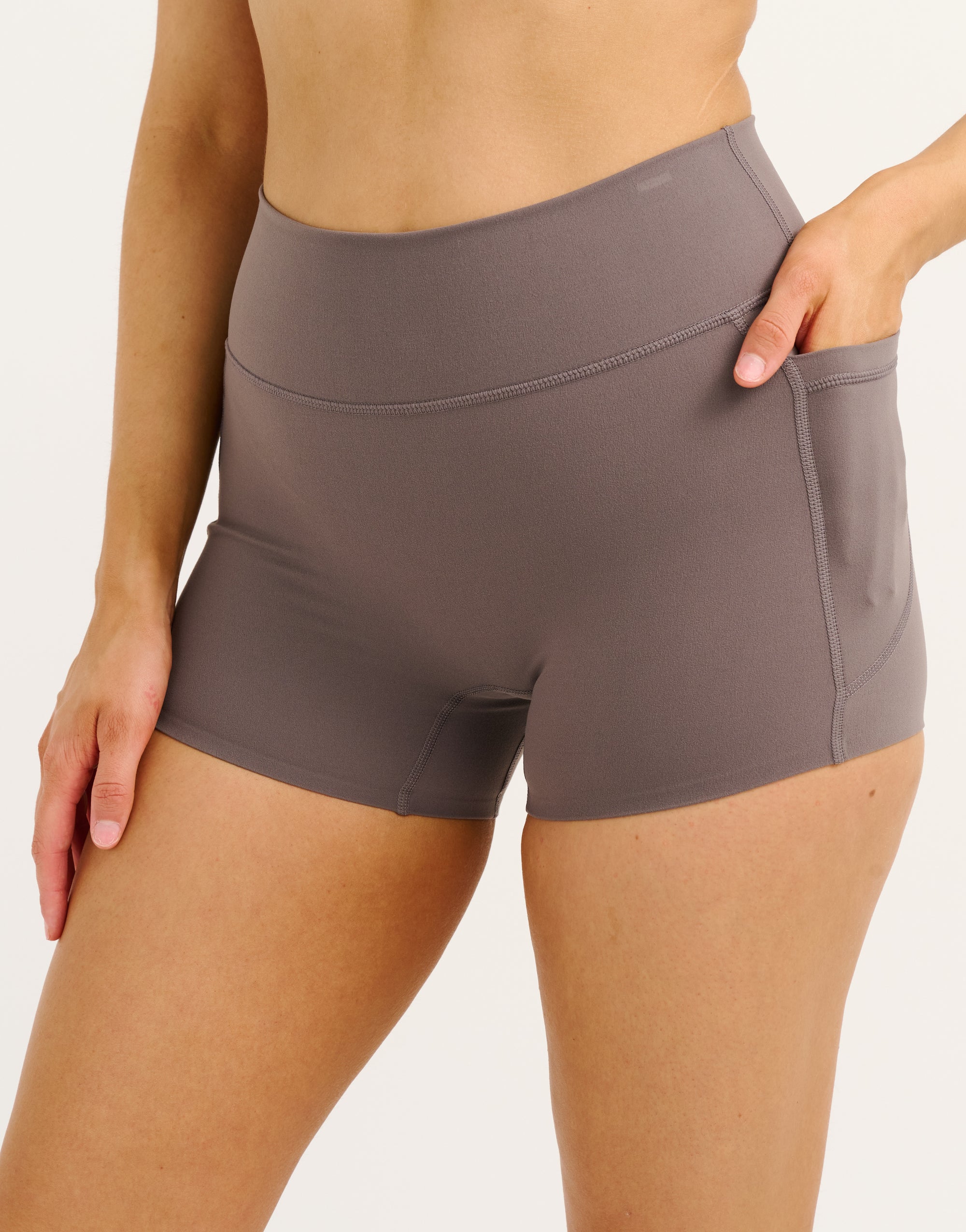Lycra Invisible Scrunch Pocket Shorts - Slate Grey