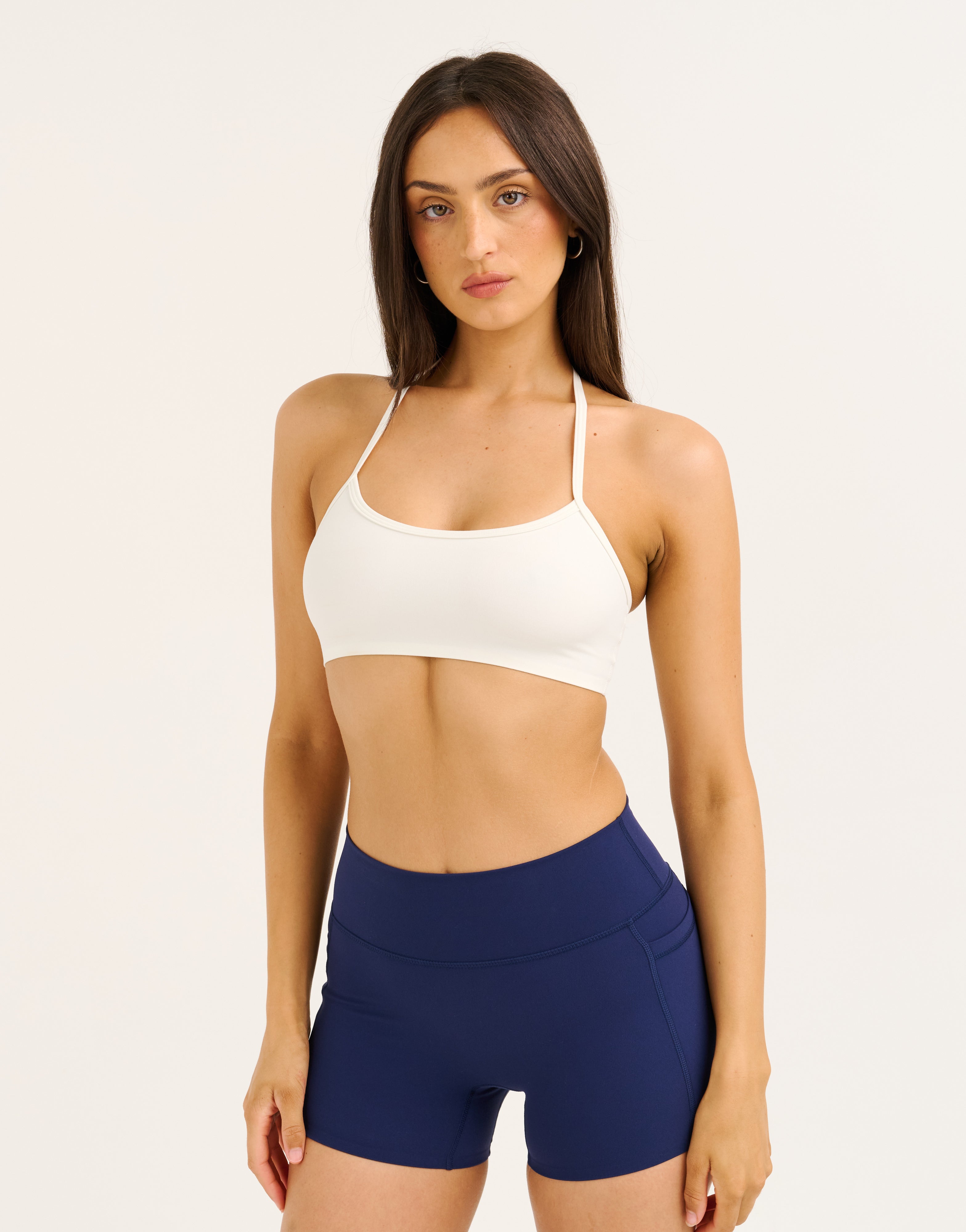 Lycra® Seamless Halter Bra - White