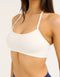 Lycra Seamless Halter Bra - White