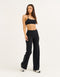 Lycra Wide Leg Pant - Black