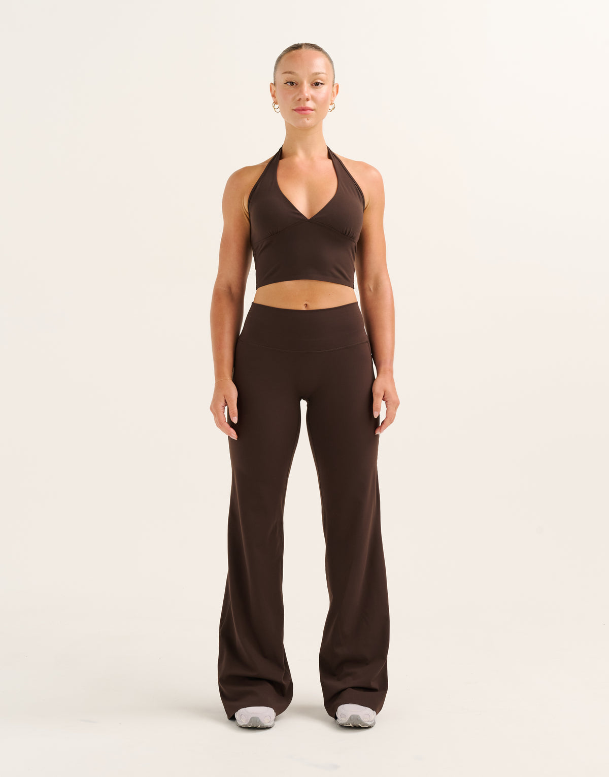 Lycra® Pocket Wide Leg Pant - Chocolate