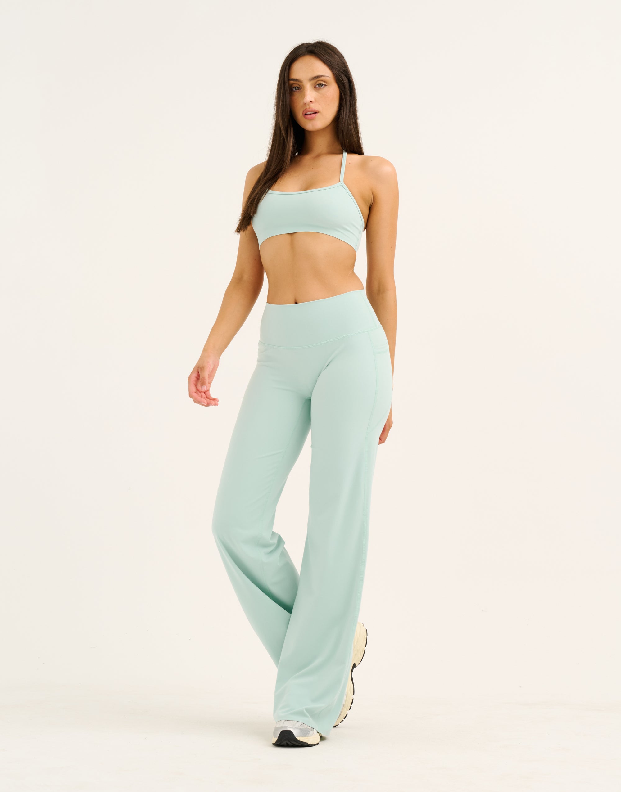 Lycra Wide Leg Pant - Mint