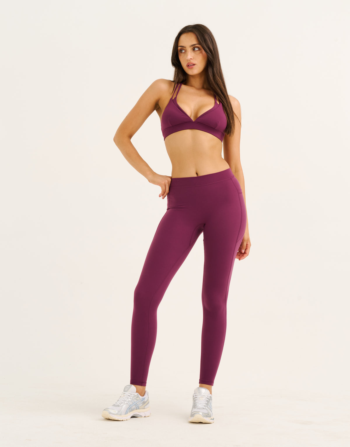 Ascend Pocket Mid-Waist Leggings 28" - Blackberry