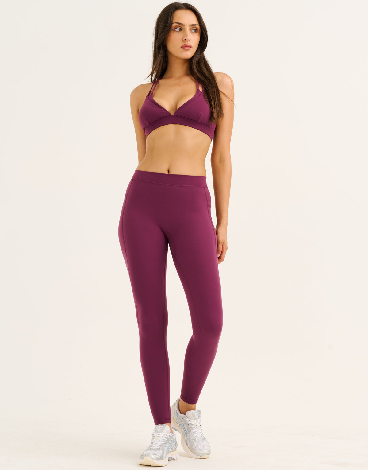 Ascend Pocket Mid-Waist Leggings 28" - Blackberry