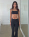 Lycra Invisible Scrunch Pocket Flare Leggings - Black