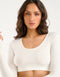Echt Ribbed Cropped Long Sleeve - White