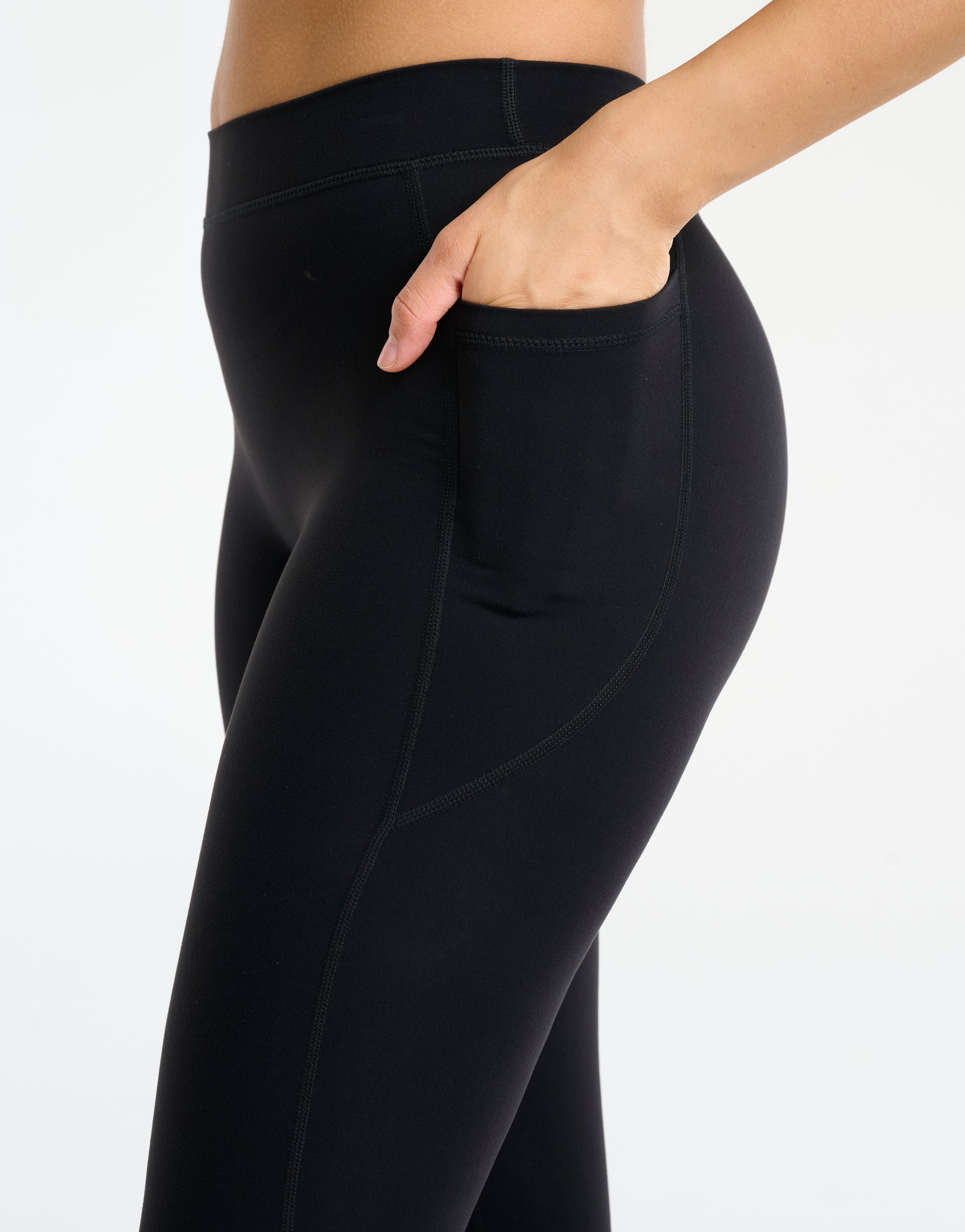 Ascend Pocket Mid-Waist Leggings 25" - Black