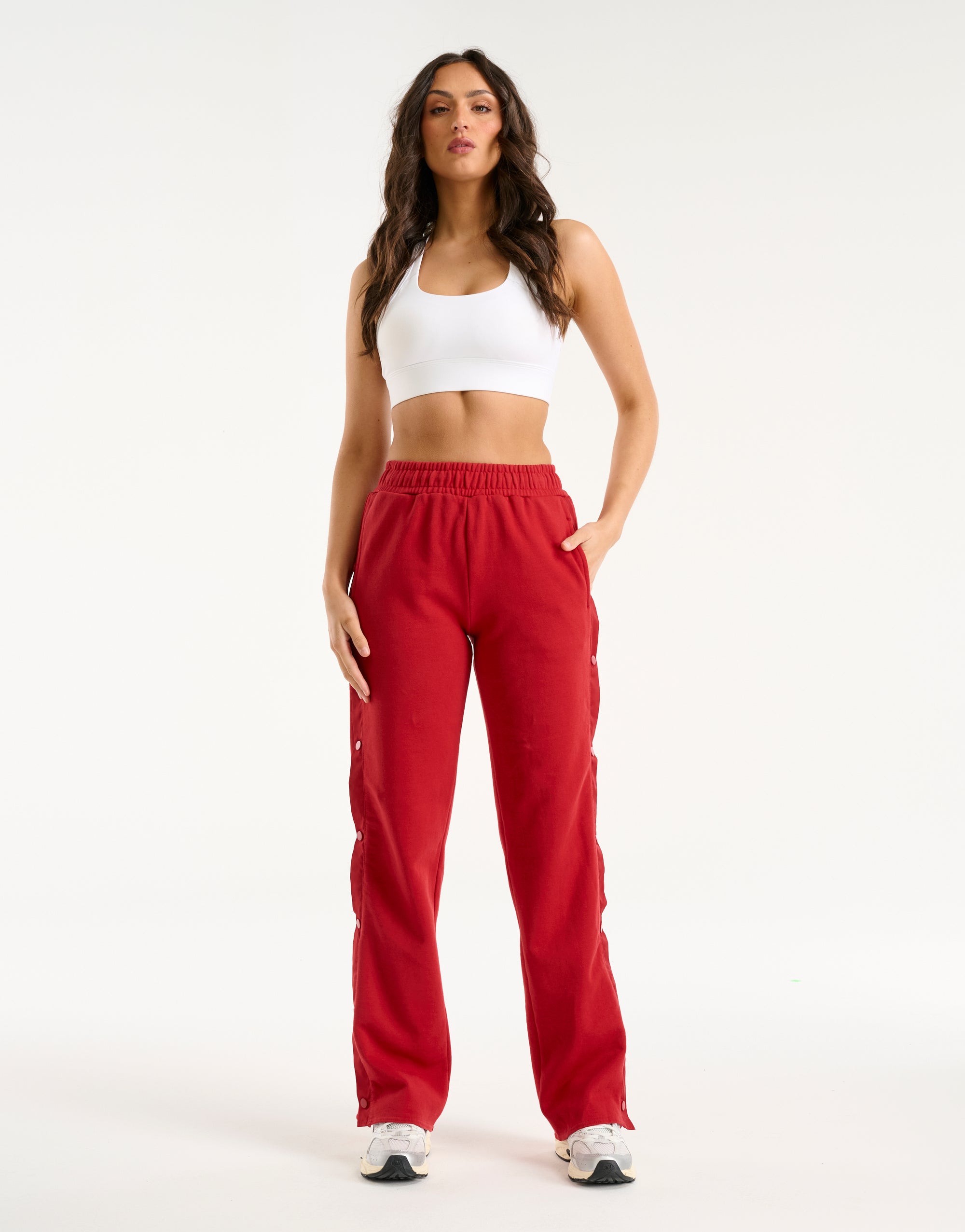Snap Sweatpants - Red