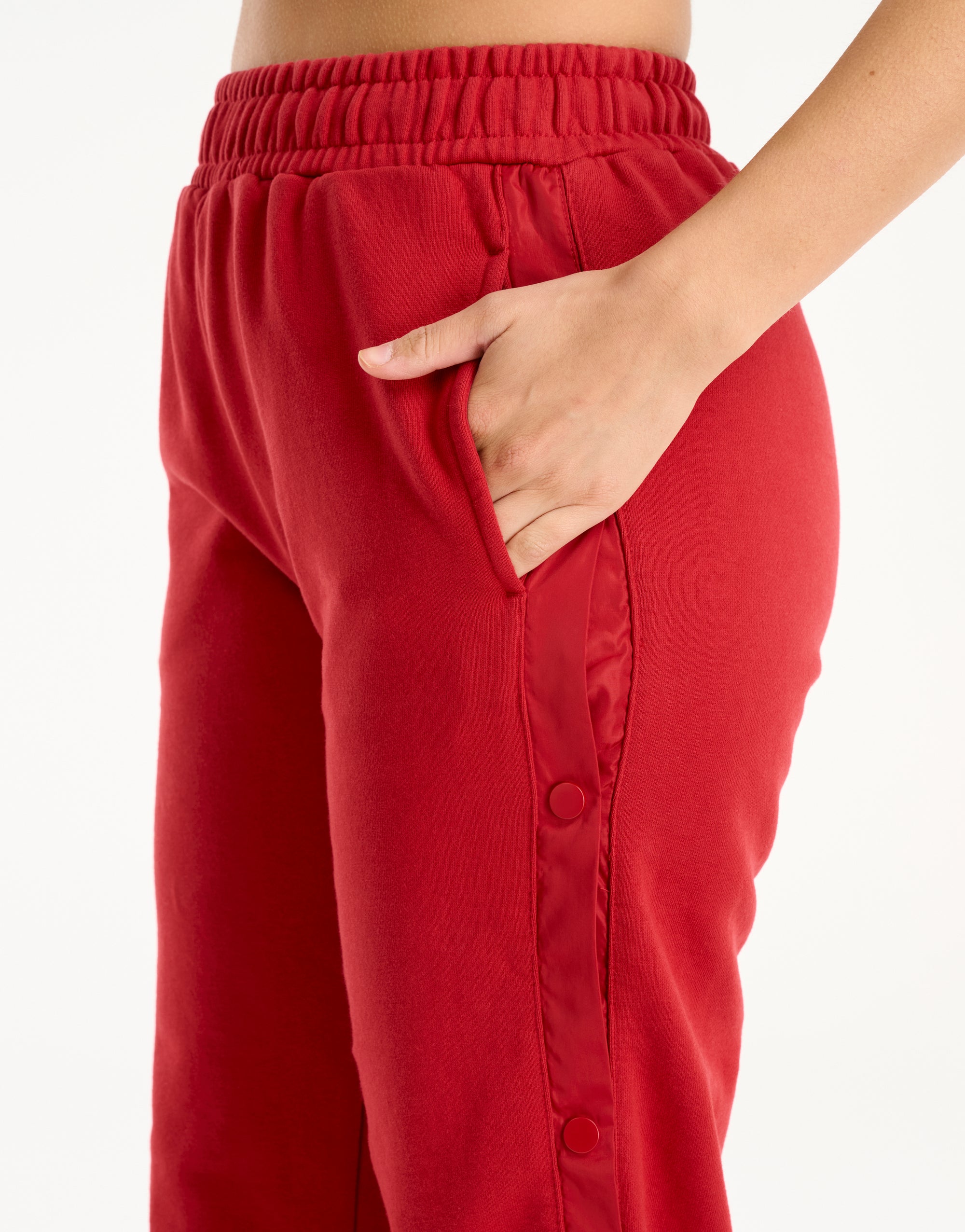 Snap Sweatpants - Red