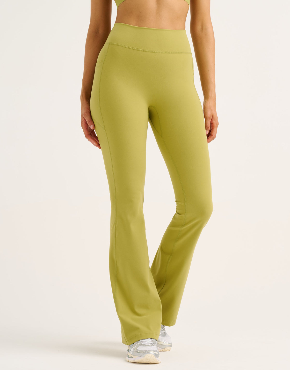Flare Lycra Pocket Leggings - Olive