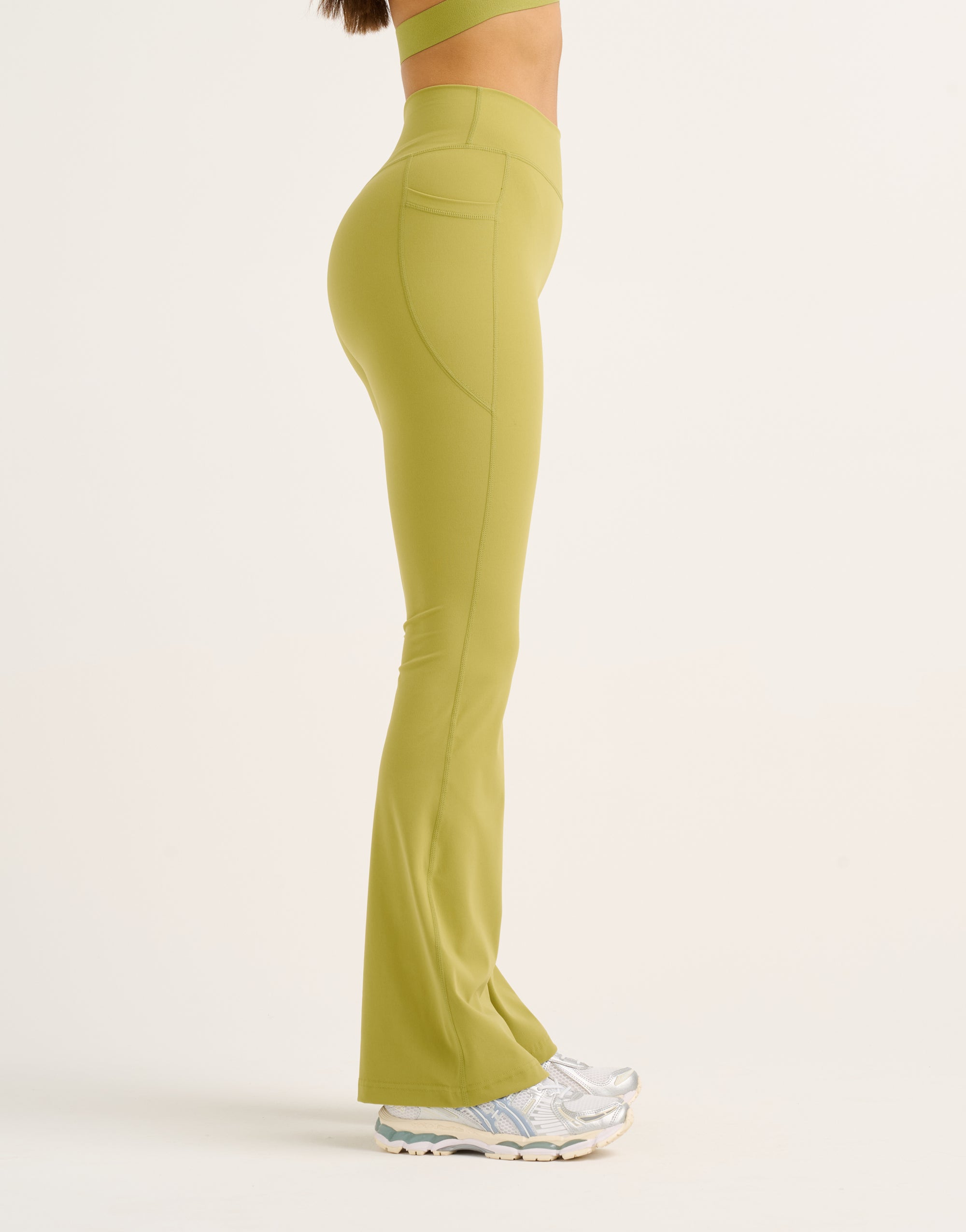 Flare Lycra Pocket Leggings - Olive