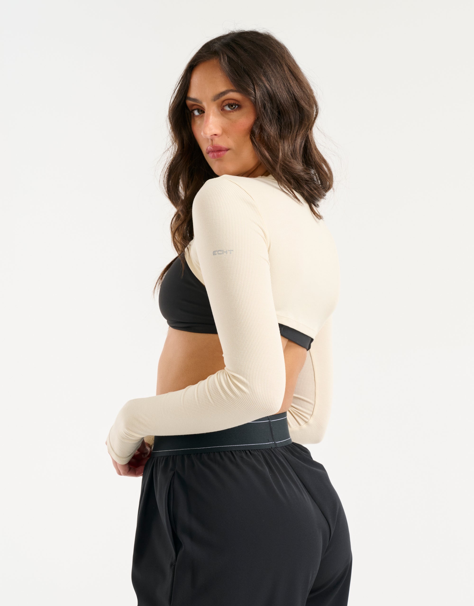 Echt Ribbed High Cut Long Sleeve - Taupe