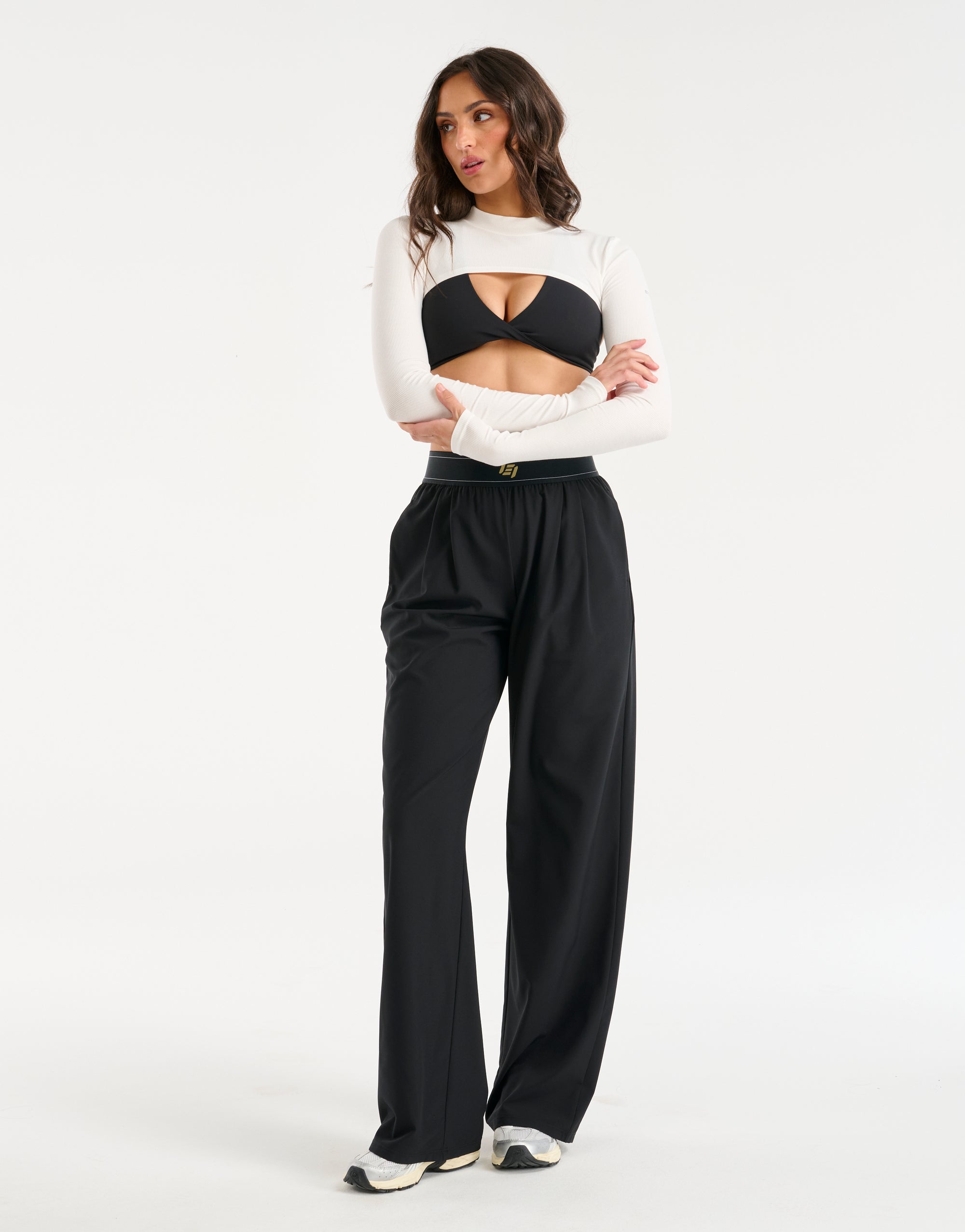 Echt Ribbed High Cut Long Sleeve - White