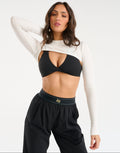 Echt Ribbed Bolero Long Sleeve - White