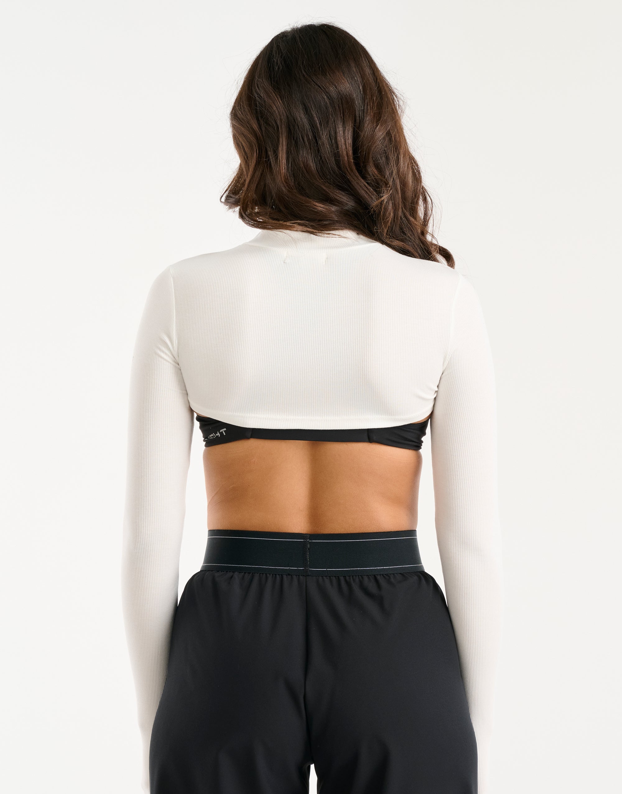 Echt Ribbed High Cut Long Sleeve - White