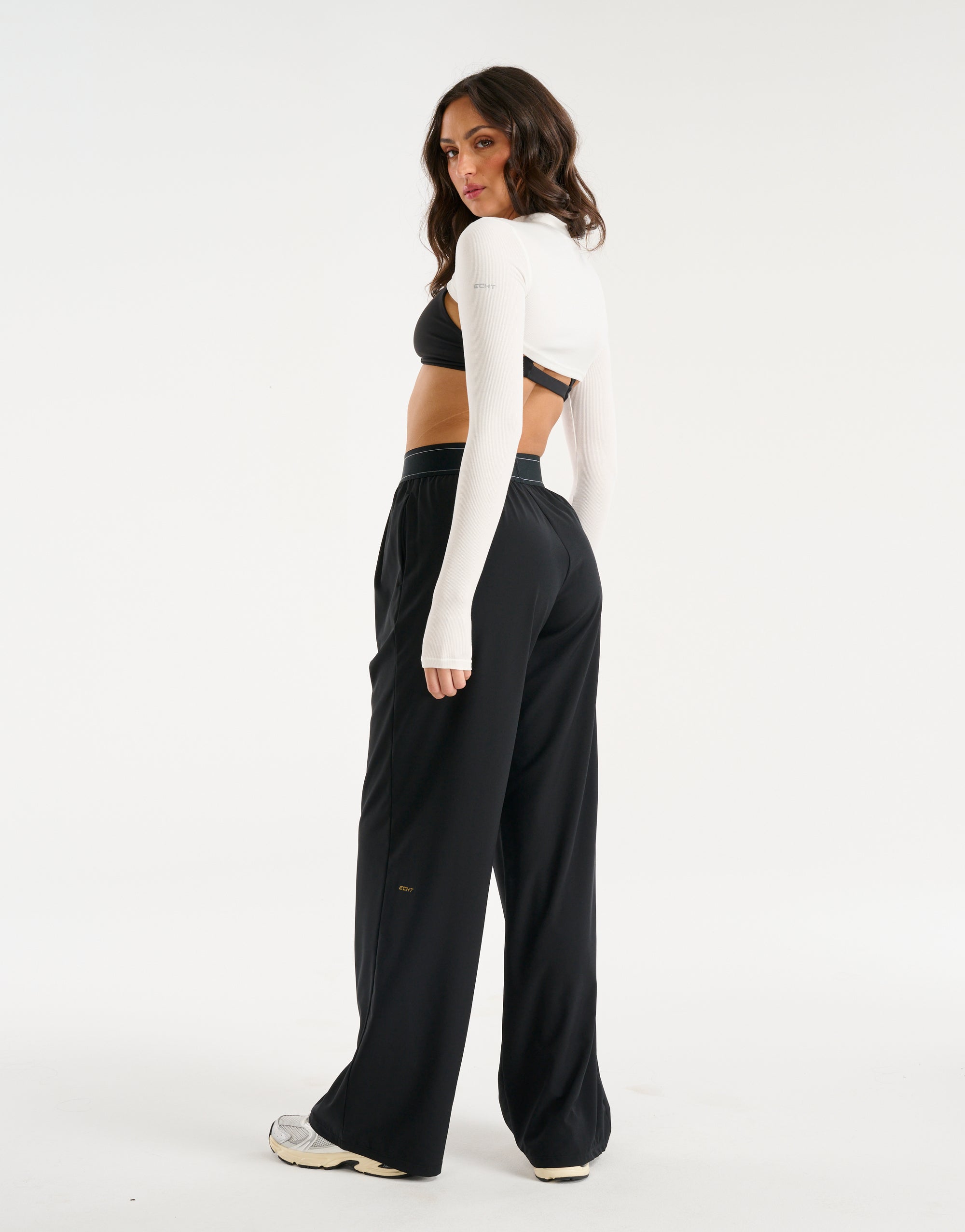 Echt Ribbed High Cut Long Sleeve - White