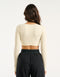 Echt Ribbed Cropped Long Sleeve - Taupe