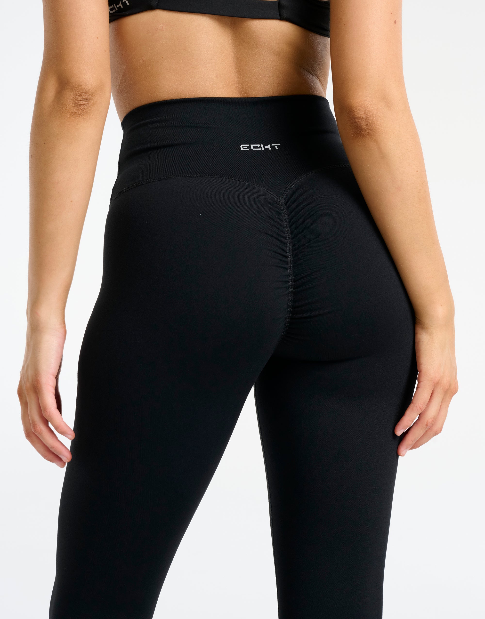Force Scrunch Leggings (Minimal Logo) - Black
