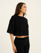 Terry Crop Tee - Black