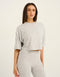 Terry Crop Tee - Grey Marle