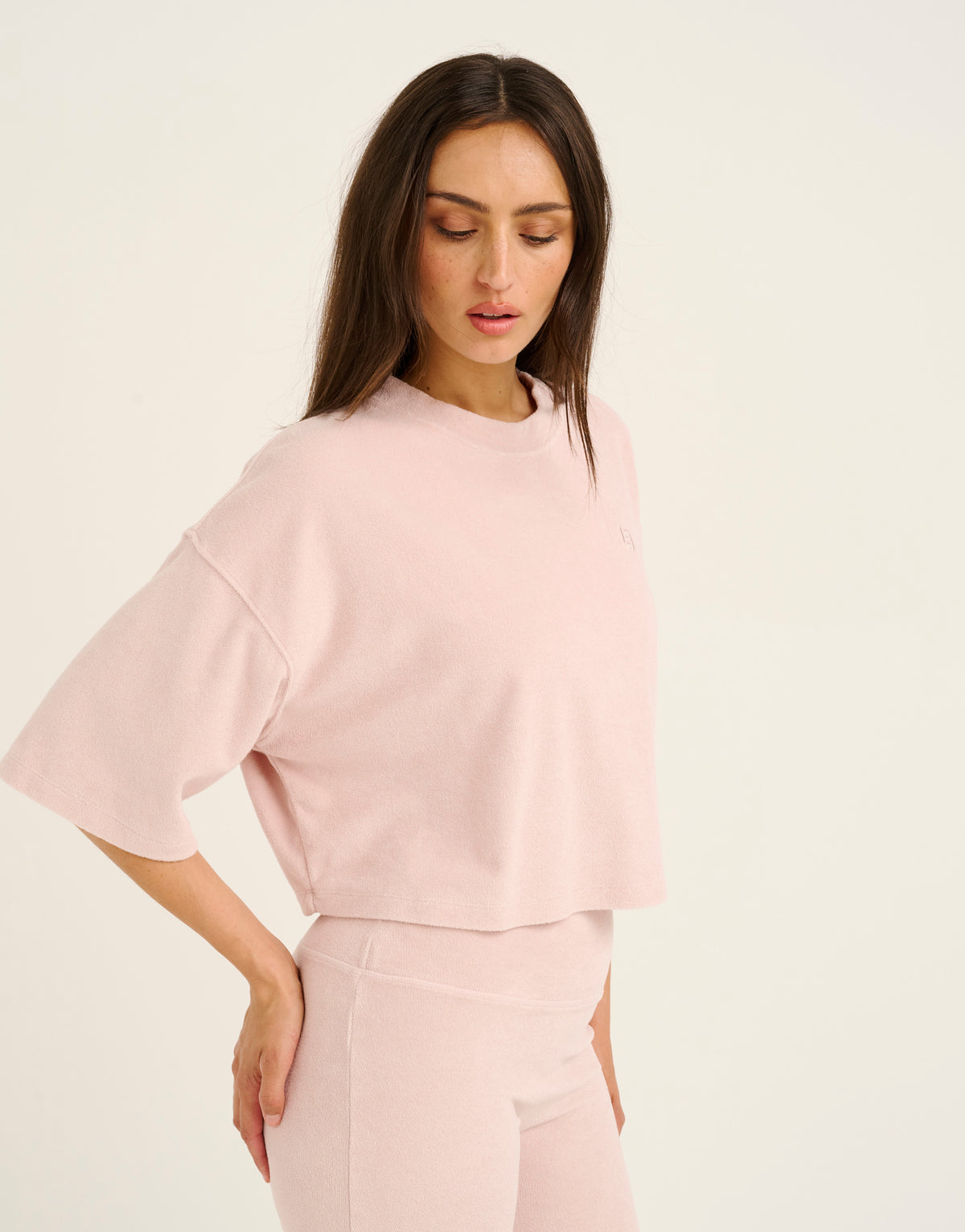 Terry Crop Tee - Mauve
