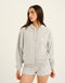 Terry Zip Up Hoodie - Grey Marle