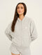 Terry Zip Up Hoodie - Grey Marle