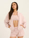 Terry Zip Up Hoodie - Mauve